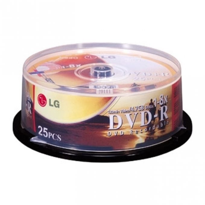 голяма снимка на 25PCS LG DVD-R/8X/CAKE BOX