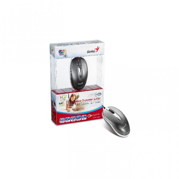 голяма снимка на GENIUS MINI TRVLR LASER USB BK
