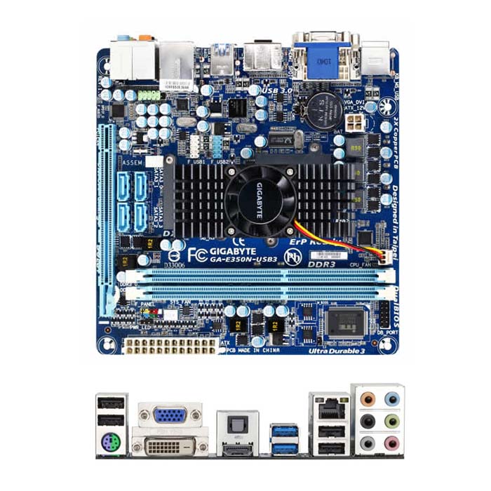 голяма снимка на GB E350N-USB3  W/AMD E-350 CPU