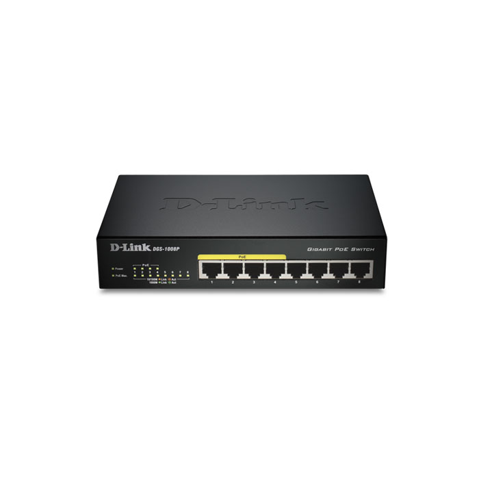 голяма снимка на D-LINK DGS-1008P 8X1000/W4XPOE