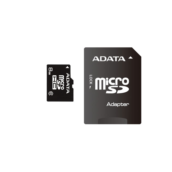 голяма снимка на 8GB MICRO CL10 A-DATA 1XADAP