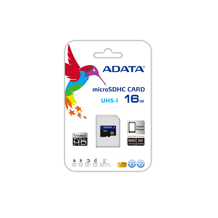 голяма снимка на 16GB SDHC MICRO UHS-I A-DATA