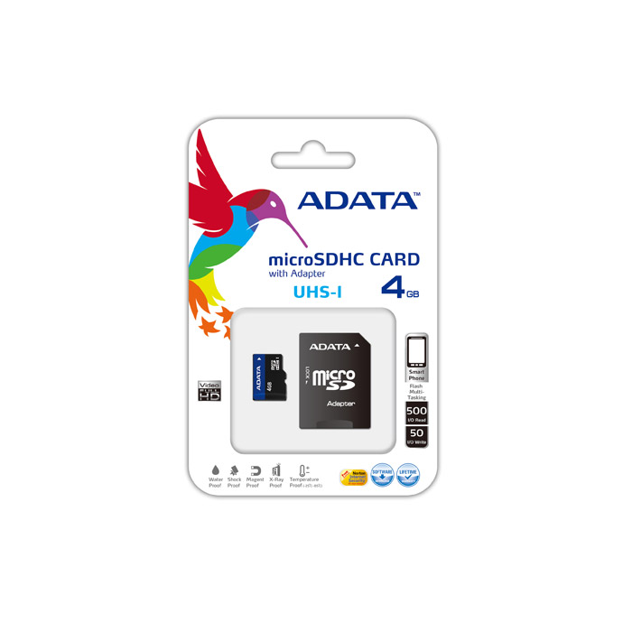 голяма снимка на 4GB SDMICRO+ADAP UHS-I A-DATA