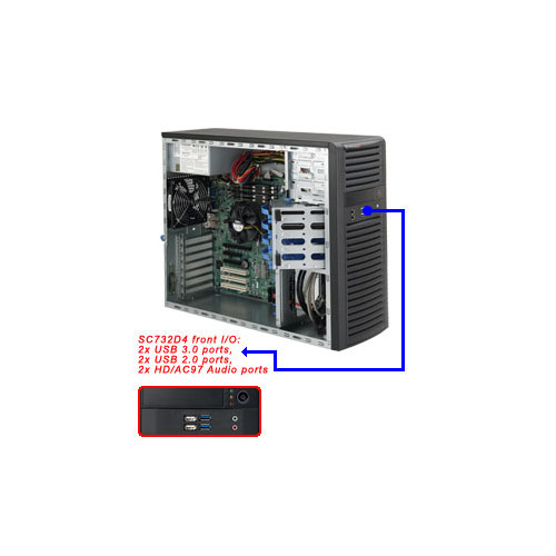 голяма снимка на SM CSE-732D4-500B BLACK DSKTOP