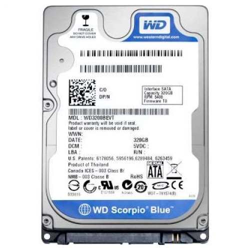 голяма снимка на WD 500GB SATAII Scorpio Blue 5400rpm 8MB cache