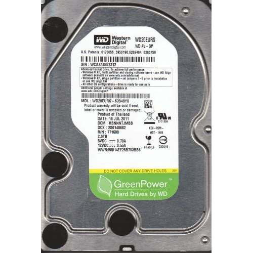 голяма снимка на WD 2TB SATAII AVGP series 7200rpm 64MB cache