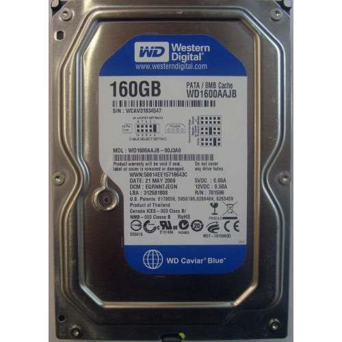 голяма снимка на WD 160GB PATA Caviar Blue 7200rpm 8MB cache