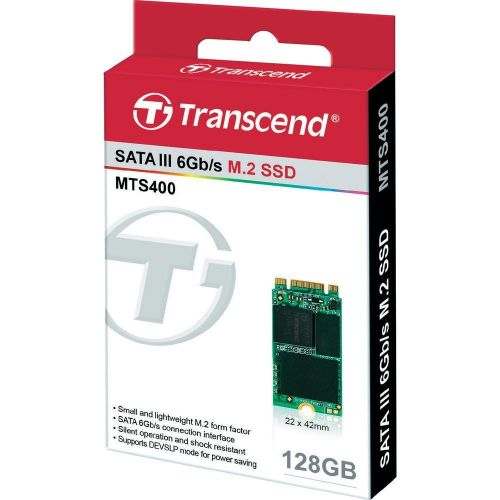 голяма снимка на SSD Transcend 128GB M.2 TS128GMTS400