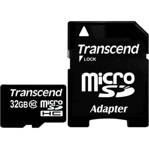 голяма снимка на Transcend 32GB microSDHC Class10 w adapter