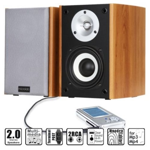 голяма снимка на MICROLAB Speakers 2.0 B-73 wooden 20W RMS
