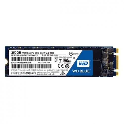 голяма снимка на SSD WD Blue 250GB M.2 2280 SATA III TLC WDS250G1B0B