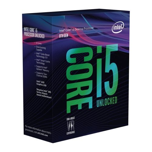 голяма снимка на Intel I5-8600K 3.6GHZ 9MB BOX LGA1151