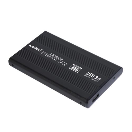 голяма снимка на Makki External Case 2.5 inch SATA USB3.0 Aluminium Black