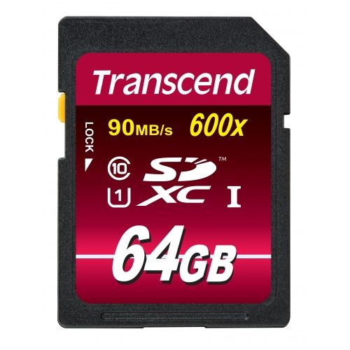 голяма снимка на Transcend 64GB SDXC Class10 UHS-I Card 600x TS64GSDXC10U1