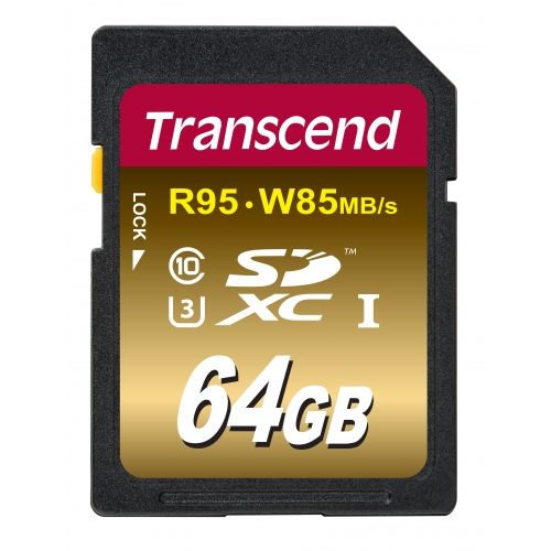 голяма снимка на Transcend SD Card 64GB SDHC UHS-I U3X TS64GSDU3X