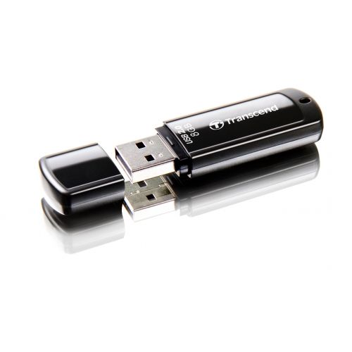 голяма снимка на Transcend 8GB JetFlash 350 USB 2.0 Black TS8GJF350