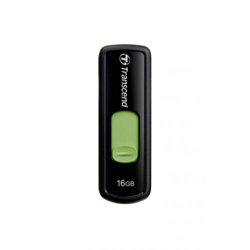 голяма снимка на Transcend 16GB JetFlash 500 USB 2.0 Green TS16GJF500