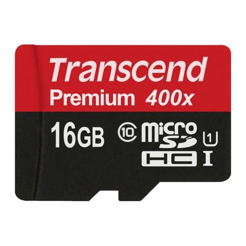голяма снимка на Transcend 16GB microSDXC/SDHC Class 10 UHS-I 400x TS16GUSDCU1