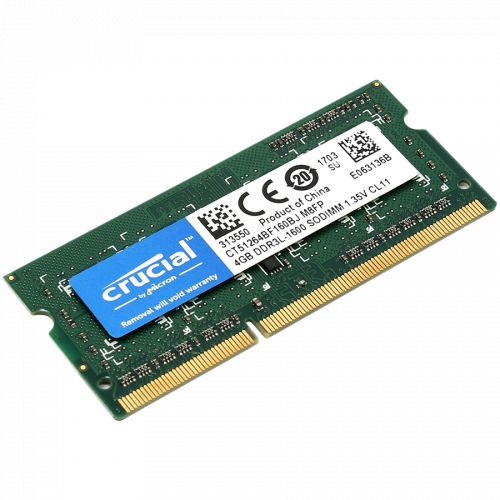 голяма снимка на Crucial RAM 4GB DDR3L 1600MHz CL11 SODIMM CT51264BF160BJ