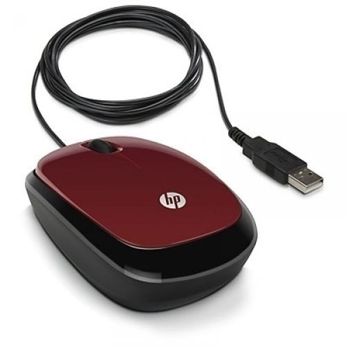 голяма снимка на HP X1200 Wired Red Mouse H6F01AA