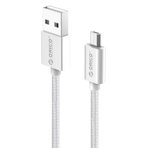 голяма снимка на Orico Cable USB AM to Micro BM 1.0m 2.4A charging silver EDC-10-V1-SV-PRO