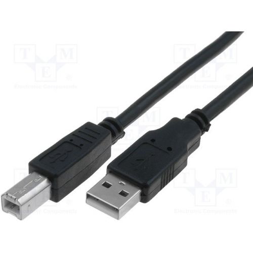 голяма снимка на VCom USB 2.0 AM / BM Black CU201-B-2.5m