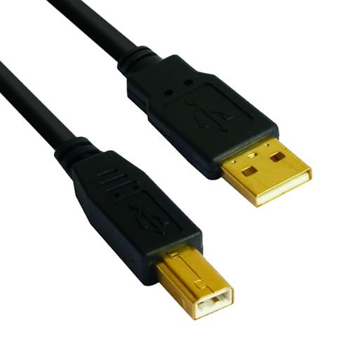 голяма снимка на VCom USB 2.0 AM / BM High Grade GOLD CU201G-B-3m
