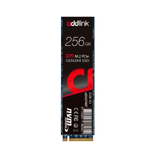 голяма снимка на Addlink SSD 256GB M.2 2280 PCI Express 3D Nand ad256GBS70M2P