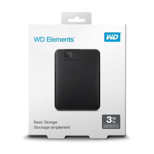 голяма снимка на WD Elements Portable 3TB USB 3.0 Black WDBU6Y0030BBK