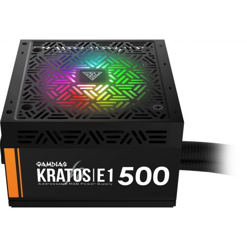 голяма снимка на Gamdias PSU 500W Addressable RGB KRATOS E1-500