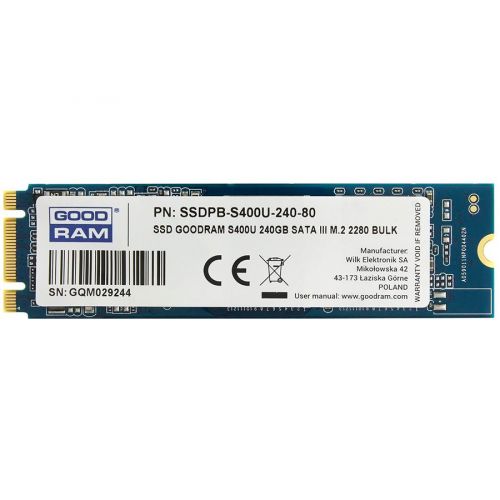 голяма снимка на GOODRAM SSD S400U 240GB SATA M.2 2280 TLC  SSDPR-S400U-240-80