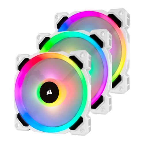 голяма снимка на Corsair White LL120 RGB 120mm Dual Light Loop 3 Fan + Lighting Node PRO Pack CO-9050092-WW