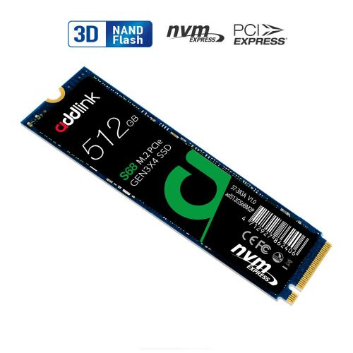 голяма снимка на Addlink SSD S68 512GB M.2 2280 PCI Express 3D Nand ad512GBS68M2P