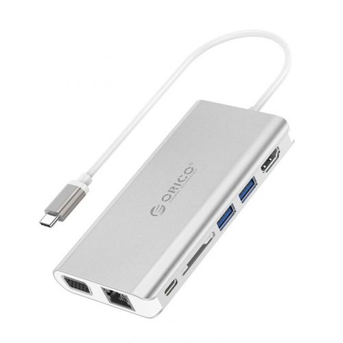 голяма снимка на Orico Type-C Docking Station HDMI USB3.0x2, LAN, SD, VGA, Audio, XC-304-SV