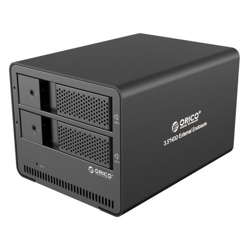 голяма снимка на Orico Storage Case Dual Bay 3.5 inch Black 9528U3-EU-BK-BP