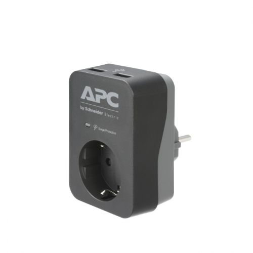 голяма снимка на APC Essential SurgeArrest 1 Outlet 2 USB Ports Black 230V Germany