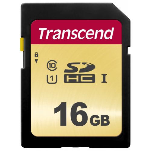 голяма снимка на Transcend 16GB UHS-I Class 10 U1 SD MLC NAND TS16GSDC500S