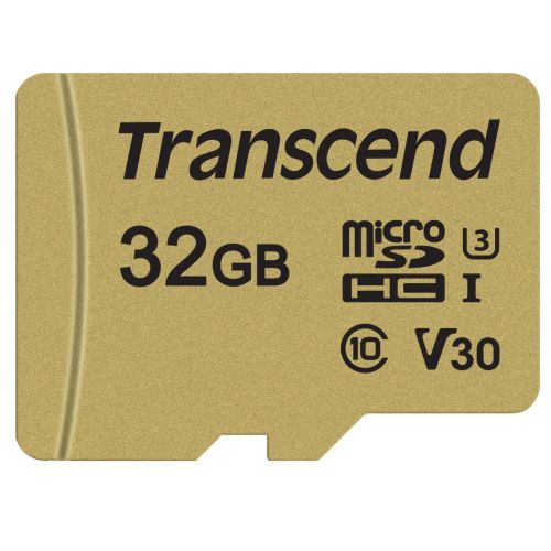 голяма снимка на Transcend 32GB microSDHC I Class 10 U3 V30 MLC Adapter TS32GUSD500S