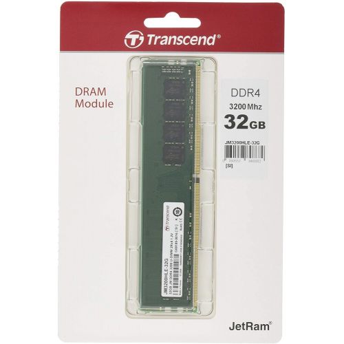 голяма снимка на Transcend 32GB JM DDR4 3200Mhz U-DIMM CL22 1.2V JM3200HLE-32G