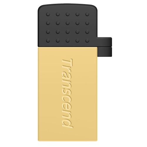 голяма снимка на Transcend 64GB JETFLASH 380 OTG USB2.0 Gold TS64GJF380G