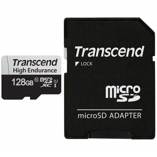 голяма снимка на Transcend 128GB microSD w adapter U1 High Endurance TS128GUSD350V