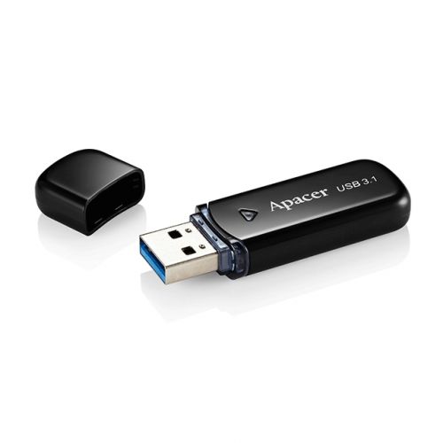 голяма снимка на Apacer 64GB AH355 Black USB 3.1 Flash Drive AP64GAH355B-1