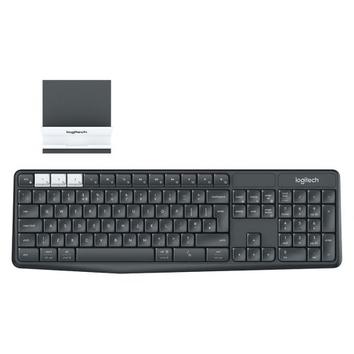 голяма снимка на Logitech K375s Wireless Keyboard and Stand Combo Graphite Offwhite 920-008185