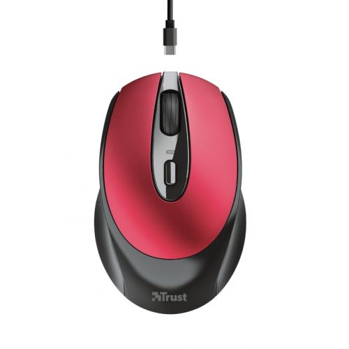 голяма снимка на TRUST Zaya Wireless Rechargeable Mouse Red 24019