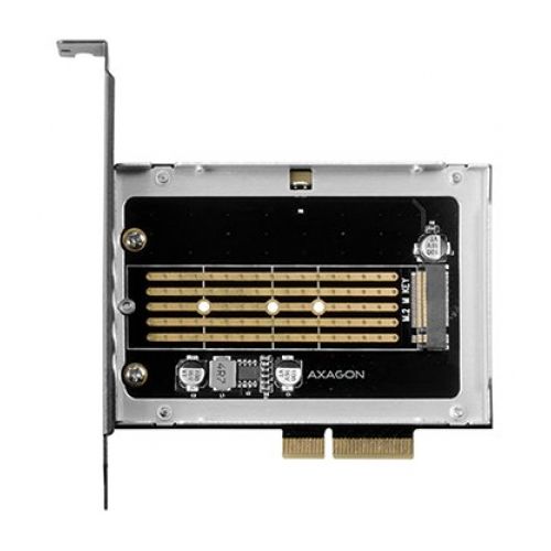 голяма снимка на AXAGON PCEM2-NC PCI-E 3.0 4x M.2 SSD NVMe up to 80mm SSD passive cooler