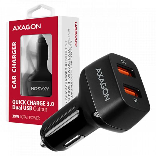 голяма снимка на AXAGON PWC-DQC car charger 2x QC3.0 36W black