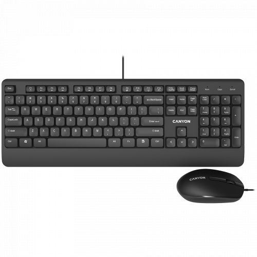 голяма снимка на CANYON USB Combo Keyboard Mouse CNE-CSET4-BG