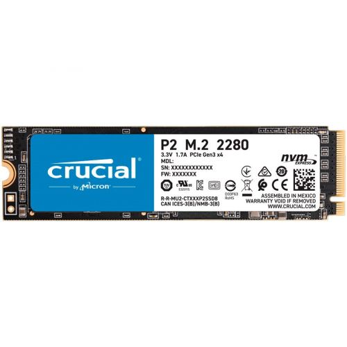 голяма снимка на Crucial SSD 1000GB P2 M.2 NVMe PCIE 80mm Micron 3D NAND CT1000P2SSD8