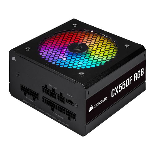 голяма снимка на CORSAIR CX550F RGB 550W Bronze Modular Black CP-9020216-EU