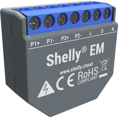 голяма снимка на Shelly Smart Wi-Fi Energy Meter Shelly EM Dual Power Metering 2 x 120A